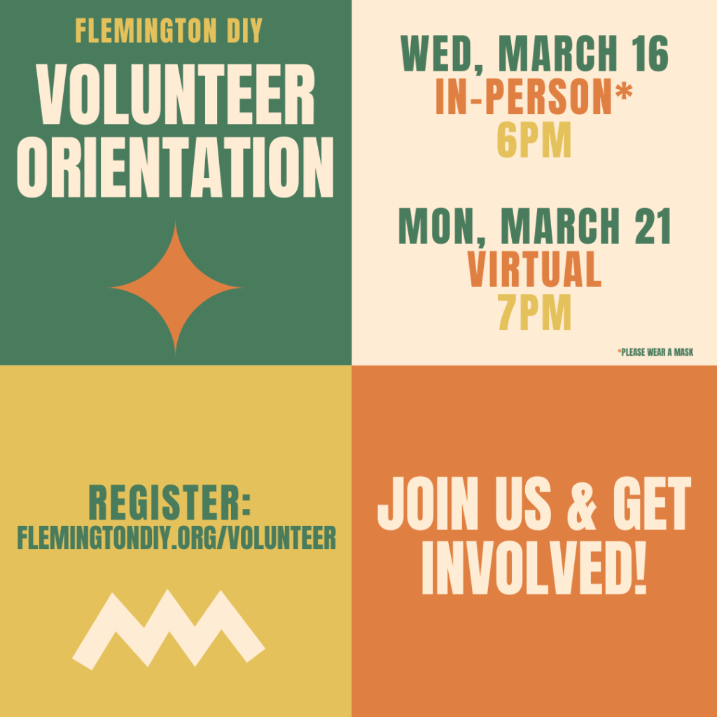 Volunteer Orientation, March 16 + 21